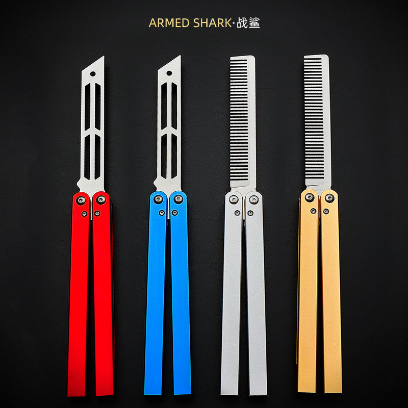 Theone Squid Butterfly Knife Uncut Practice Training Knife Butterfly Folding Throwing Hand Knife Comb Knife Kids Toy