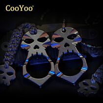 CooYoo SkullFlst Skull fist finger buckle Self-defense EDC tool Titanium alloy keychain pendant broken window