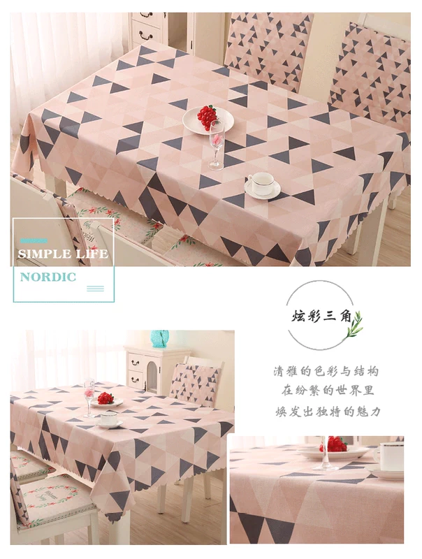 Khăn trải bàn vải cotton và vải lanh nhỏ tươi Bắc Âu đơn giản Mỹ Châu Âu bàn cà phê bảng vải không thấm nước chống bỏng dầu-miễn phí dùng một lần khăn trải bàn vuông đẹp