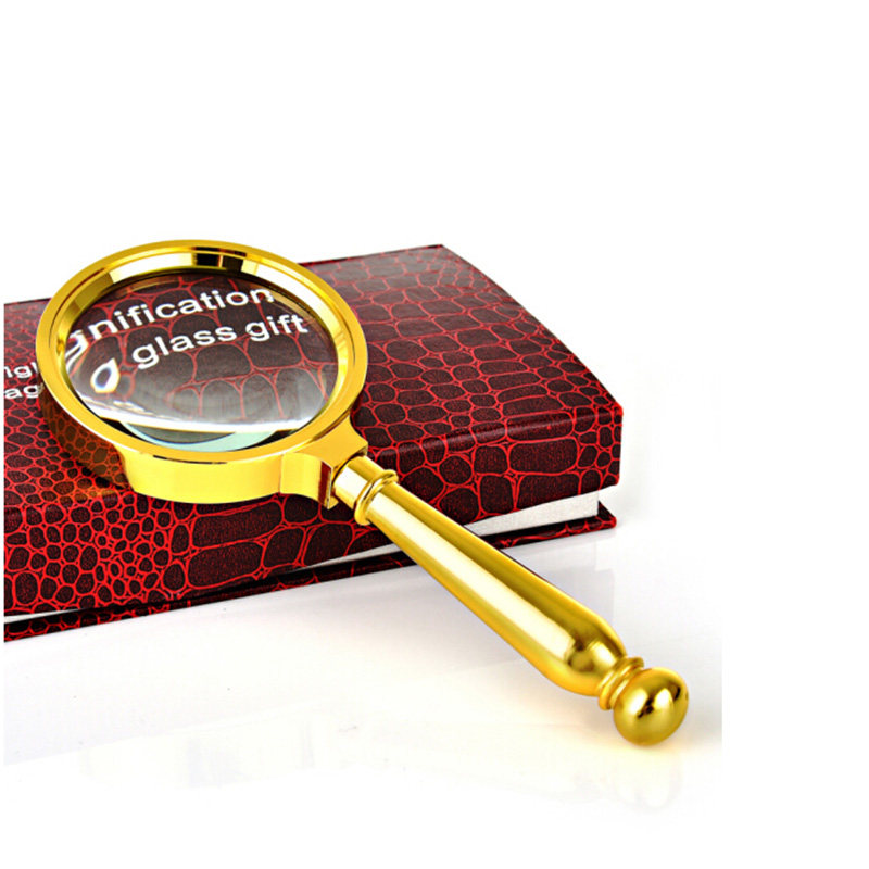 Hand-held magnifying glass 20 times high-definition portable magnifying glass for children and the elderly reading and learning high-end gift box
