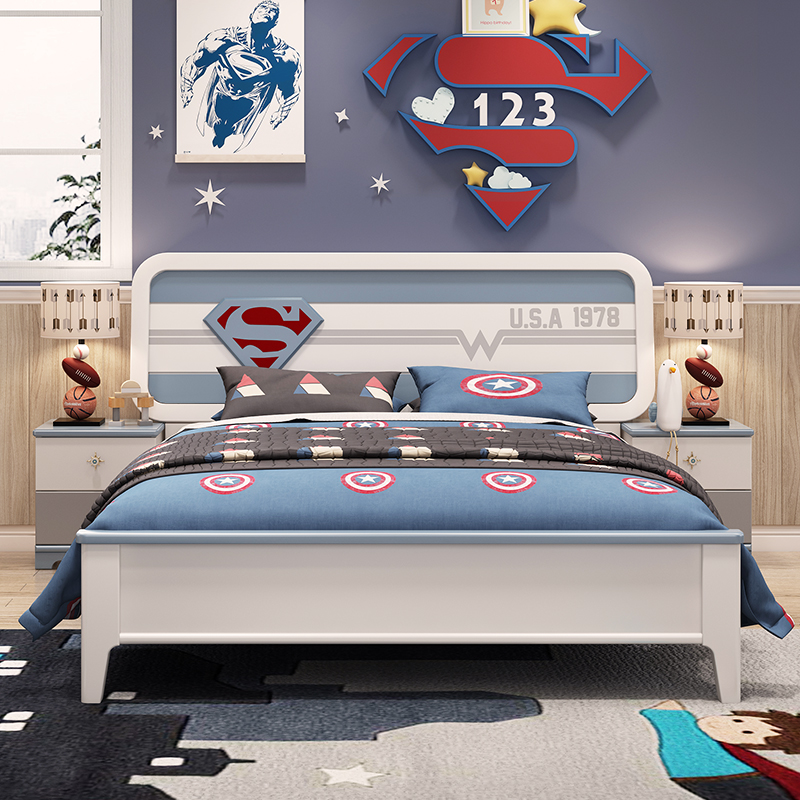 Children's beds Boys Single beds Euro style 1 35 m Prince's bed Teen Furniture Combination Sets Children's Room Boy Bed