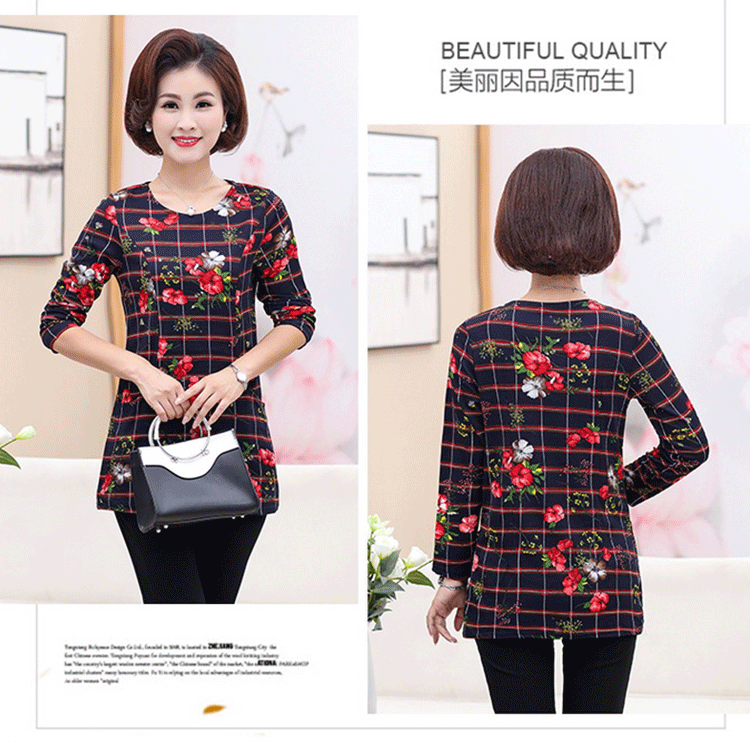 Áo mẹ mùa đông và áo len cashmere ấm áp cho phụ nữ trung niên mùa thu áo dài tay dài áo mới đồ ngủ trung niên