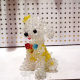 DIY Crystal beads handmade poodle zodiac dog car interior accessories car keychain bag hanging