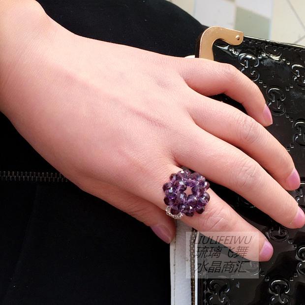 Tự làm pha lê đính cườm handmade ngôi sao lớn dệt vòng phụ kiện cá nhân phụ nữ nhẫn sinh nhật nhiều màu - Nhẫn nhẫn nam đẹp