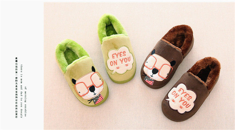 Pantoufles enfants en suède pour hiver - semelle caoutchouc - Ref 1035424 Image 13