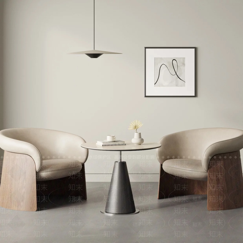 Light Luxury Minimalist Balcony Lounge Chair, Hotel Lobby Clubhouse Reception and Meeting Set, One Table and Two Chairs, Designer Creative Single Chair