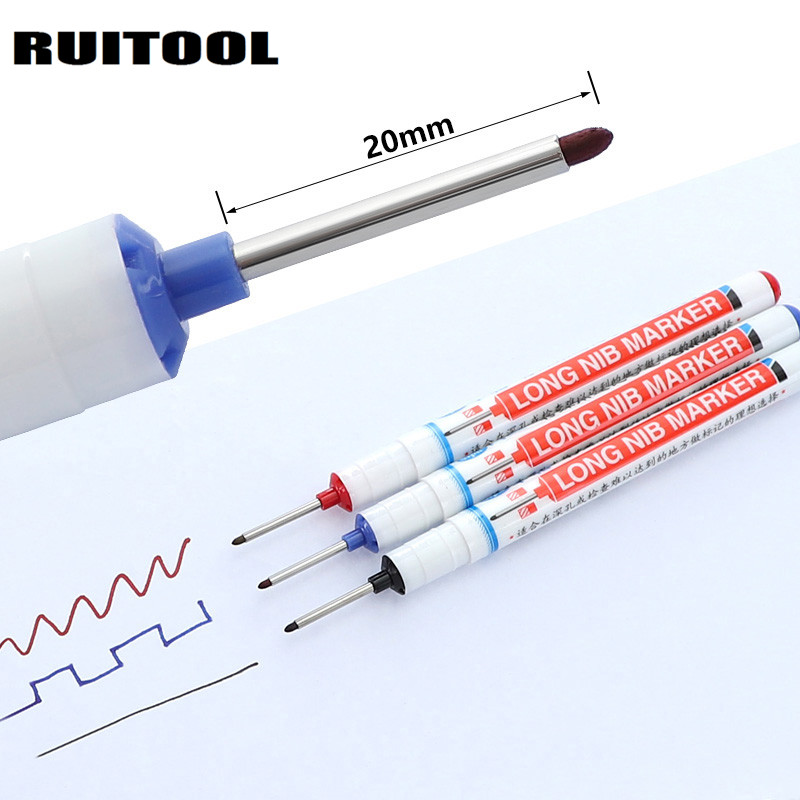 Multi-purpose long head marker woodworking decoration bathroom gardening large head pen suitable for marking deep hole mark ink pen