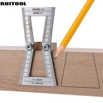 RUITOOL woodworking dovetail tenon scribing gauge 1:5 1:6 1:7 1:8 Stainless steel scribing template woodworking gauge