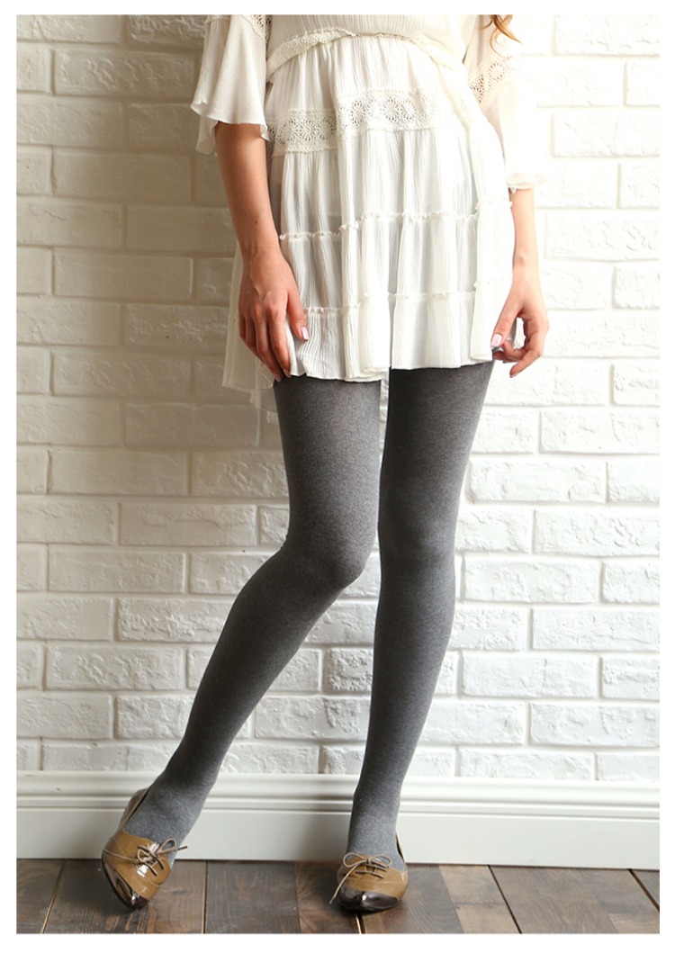 Mùa xuân và mùa thu mới chải bông vừa dày dày eo cao quần lửng micro áp lực xà cạp nữ cotton vớ quần ống rộng nữ
