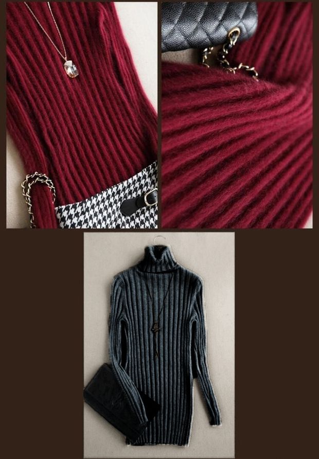 Áo sơ mi nhung nữ, áo len nhung, miệng cao cổ, phần dài, ngắn thon, dày, chạm đáy, đan áo len cashmere ấm áp áo khoác len nữ mỏng
