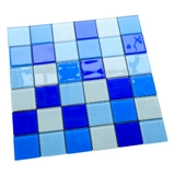 Хрустальный стеклянный бассейн мозаичный бассейн пруд, голубая плитка на стенах ванная комната для ванной комнаты туалетная стена настенная плитка