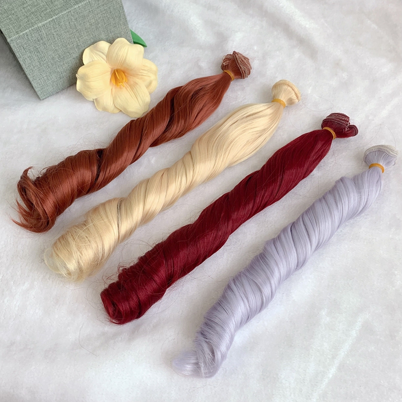 {Quinn Wig} Single-Color New Style Soft Silk Hair Curtain Bjd Cotton Doll Wig Roman Curls 30cm Hair Extension