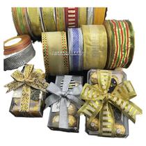 Golden gauze with semi-transparent Christmas belt with lush silver ribbon ribbon ribbon Christmas packaging silk Korean hair accessories