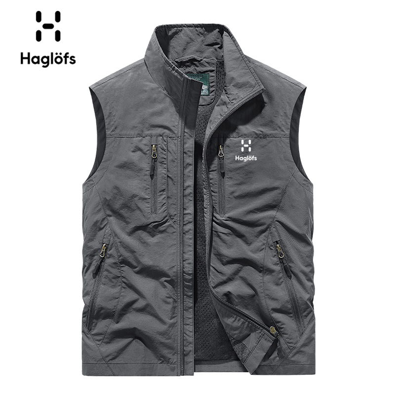 Haglofs Matchstick Vest Men's Spring and Summer Lightweight Stand-Up Collar Work Vest Outdoor Fishing and Mountaineering Large Size Vest