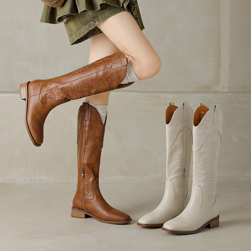 【Global Design】Croatia ⭐ Imported Cowhide~Women's Boots 2026 New Style Long Boots Cowboy Boots 3.5cm