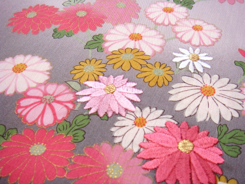 Japanese Imported Friendship Zen Embroidered Handkero and Ladies All cotton embroidered floral printed retro hand Parwild Chrysanthemum Flowers