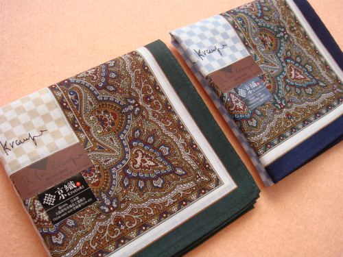 Japan system of imported Pellistoten patterned men's all-cotton pure cotton soft and fine and sweat business handkeratcher Phanda