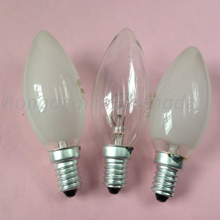 220V bulb candle light e14 small screw tip bubble E14 screw warm light frosted transparent
