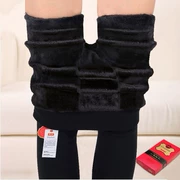 Cộng với quần legging nhung dày Quần nữ một mảnh hoang dã mặc eo cao size lớn ấm áp bó chân quần tây thu đông