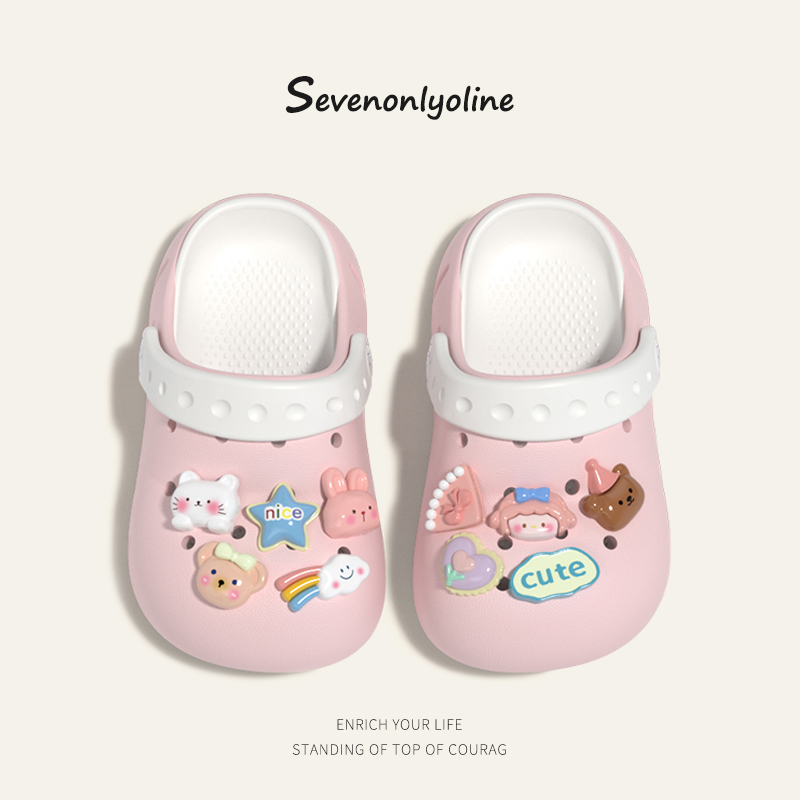 Authentic Japanese Gp Children's Clogs for Girls, Summer Closed-Toe Cute Outdoor Wear, Toddler and Infant Girls' Sandals