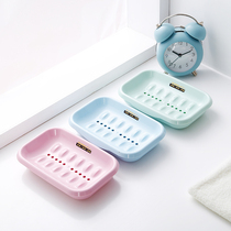 Drain soap box Household simple creative large soap rack tray plastic double layer put soap box dormitory bathroom