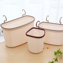 Wall-mounted hanging basket Bathroom toilet bath plastic storage basket Dormitory bedside side hanging small storage basket