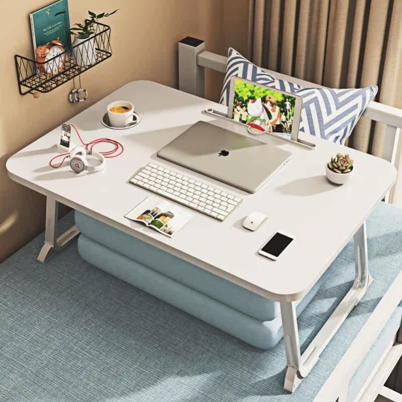 Heightened bed desk foldable laptop table dormitory writing study dining table rental room small table