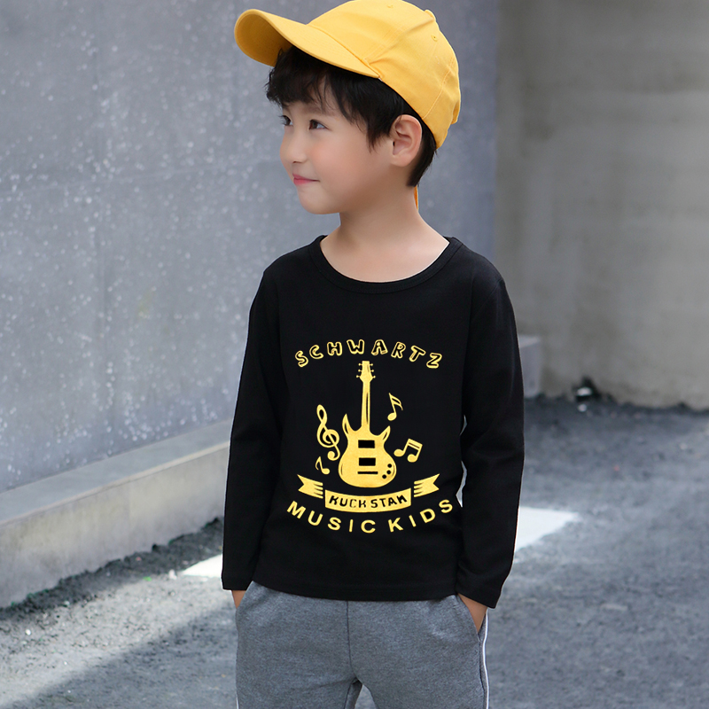 Boys dài sleevet t-shirt cotton 2020 đáy-up mỏng vừa trẻ em mùa thu áo đầu bé mùa xuân mới váy trẻ em.