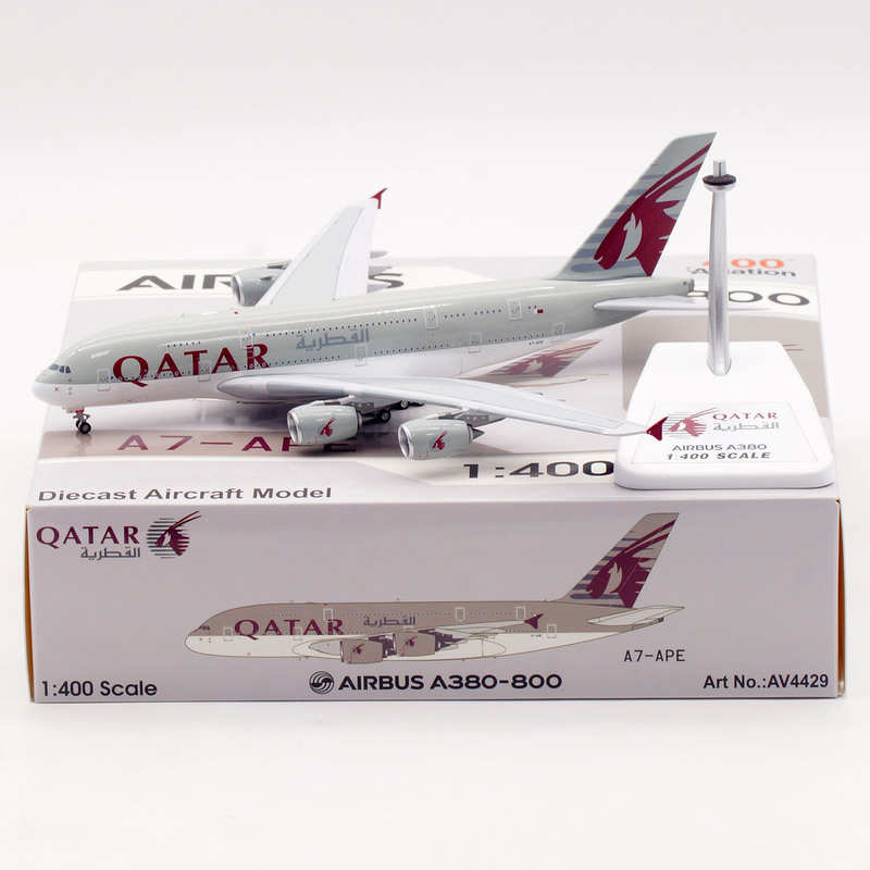 Av 1:400 A7-Ape Qatar Airways A380 Alloy Finished Aircraft Model