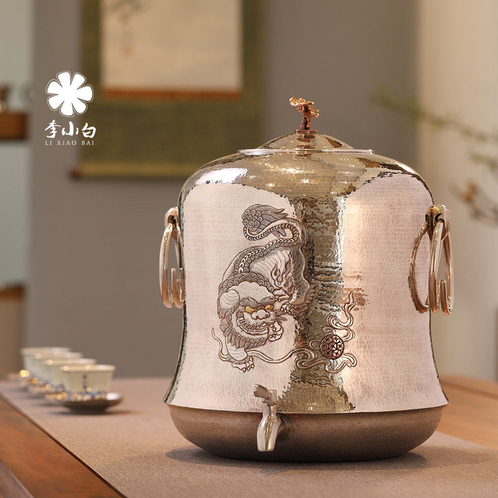 Li Xiaobai silver pot sterling silver 9999 tea ceremony accessories sterling silver water tank water storage tank pure handmade