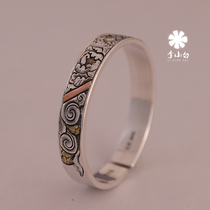Li Xiaobai pure silver bracelet pure handmade pure silver 9999 master chisel-engraved bracelet