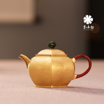 Li Xiaosilver Pot Pure Gold 9999 Bubble Teapot Pure Gold Gold Pot Burning Water Gold Pot Pure Handmade Hexagonal Bubble Pot