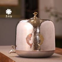 Li Xiaosilver pot pure silver tea road accessories pure silver water cylinder pure silver 9999 handmade