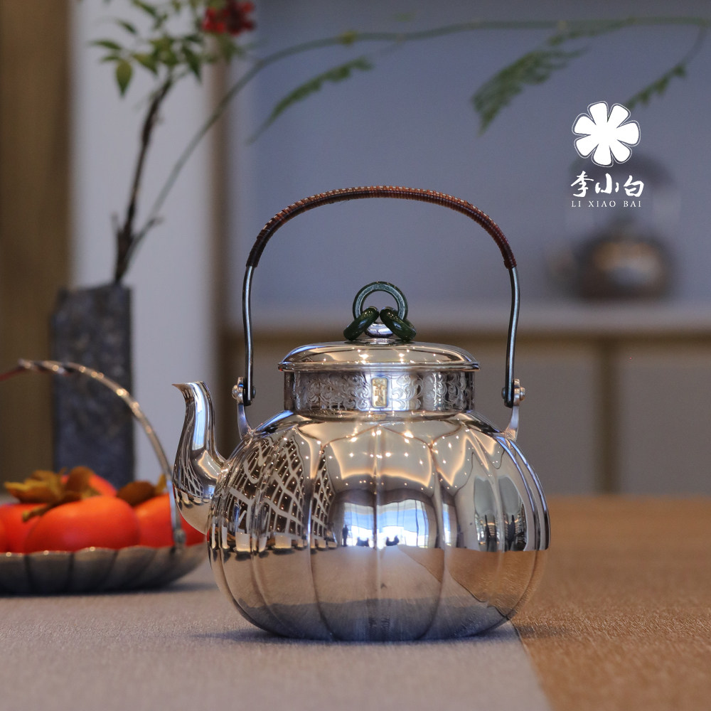 Li Xiao Silver Kettle Pure Silver Kettle 9999 Heated Silver Kettle Pure hand hand - crafted pot