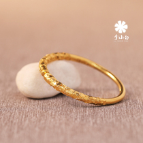 Li Xiaobai pure gold bracelet pure handmade to make pure gold 9999 Carved Gold Stir-cut Gold Hoop Rod Xiangyun bracelet