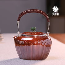 Li Xiaobai silver pot sterling silver 9999 kettle sterling silver pot silver pot teapot copper clad silver lotus petal silver pot
