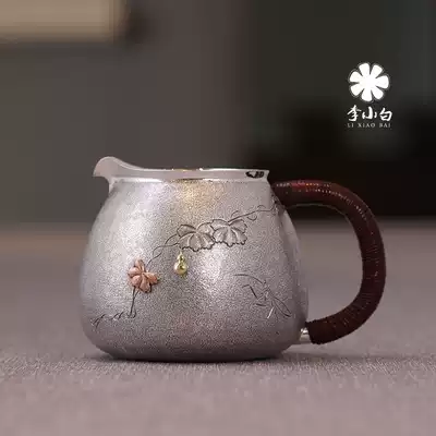 Li Xiaobai sterling silver 9999 Road Cup carved flower Gong cup pure handmade sterling silver male Cup Gong Road Cup
