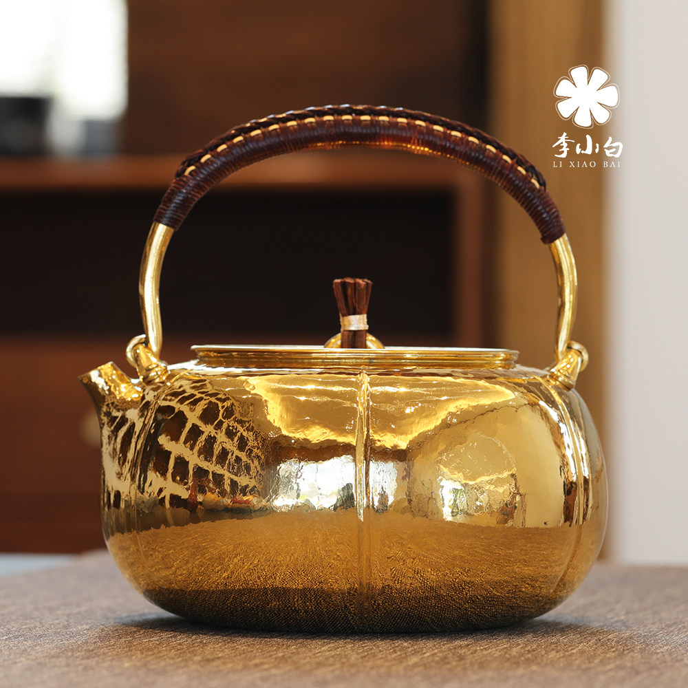 Li Xiao Platinum Pot Pure Gold Kettle Pure Gold 9999 Boiling Water Gold Pot Pure Handmade Gold Pot Pure Gold Pot