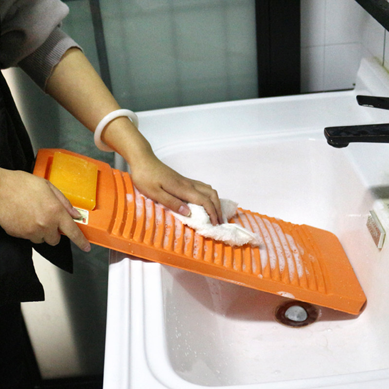 Washing board thickened step on the constant non-slip Nordic color strong plastic household washboard extended punishment kneeling with a trumpet