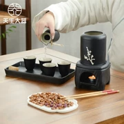 Đồ sứ tự nhiên ấm hơn gốm shochu nhà đặt rượu vang Trung Quốc phong cách ấm chai rượu sake trắng cốc vàng - Rượu vang