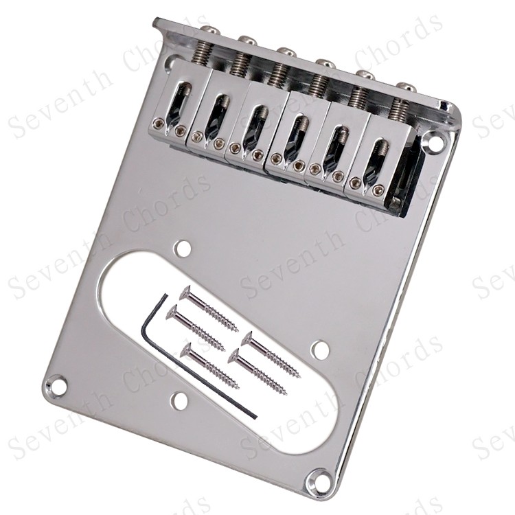 Five mounting screw holes flat string code Tele electric guitar pull string plate TL piano bridge string bridge bottom through the string NH