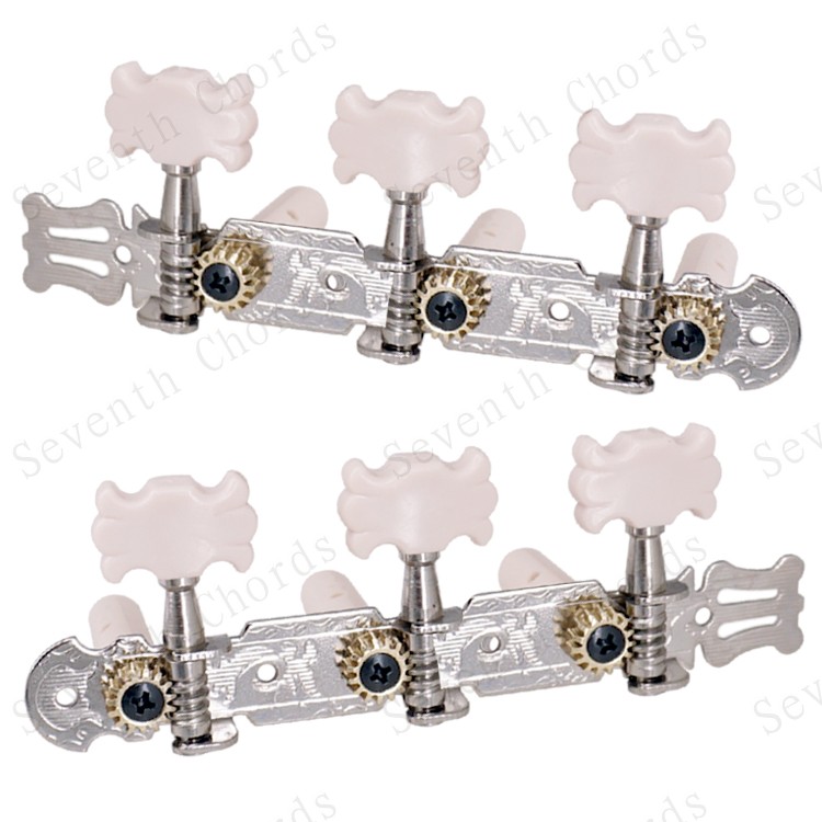 Classical guitar string button twist long three triple string button string quasi-knob upper stringer flower head plastic column silver