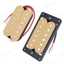 Double bloc de guitare électrique à double bobine à double bobinage Humbucker Plaque en aluminium jaune Pickup