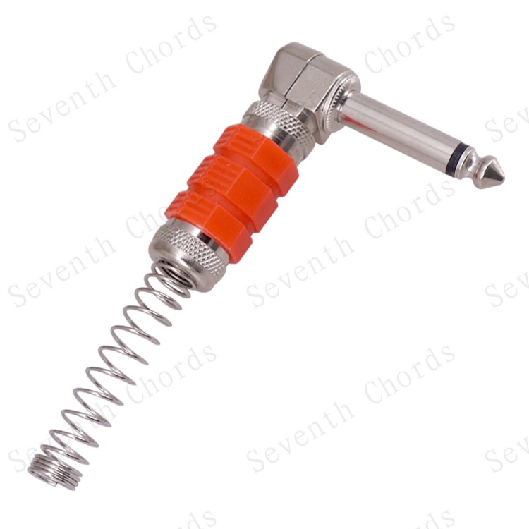 Acoustic Microphone Guitar Connecting Line Single Track 6 35 Plug Welding Audio Connection Wire Joint Elbow with spring