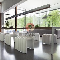 Threaded outdoor stool waiting area rest chair Meichen shopping mall simple glass fiber reinforced plastic leisure seat combination bench customization