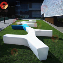 Outdoor bench shopping mall leisure glass fiber reinforced plastic seat creative Y-shaped letter waiting area public rest chair beautiful Chen
