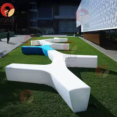 Outdoor stool shopping mall casual fiberglass seat Creative Y-shaped letter waiting area public rest chair Meichen