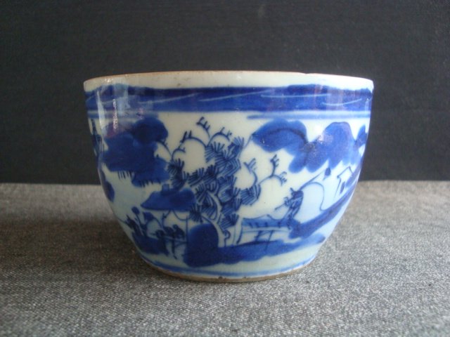 A3574 Qing Dynasty Qing - huang mountain water and wooden bowl painters are rare