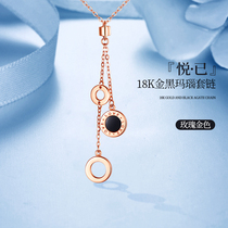 18k Gold Necklace Women K Gold Necklace Yellow Gold Pendant Rose Gold Chain Color Gold AU750 White Gold Love Agate