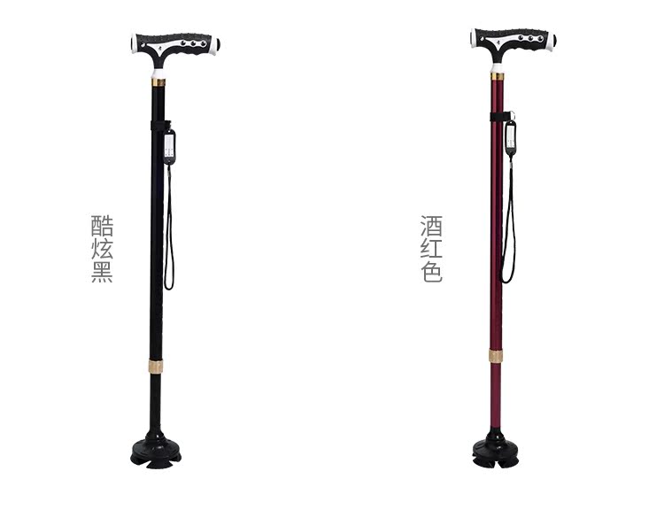 Liệu pháp từ tính với ánh sáng đèn pin mía siêu nhẹ trekking cực trong massage già bốn feet điện nạng kính thiên văn đi bộ dính gậy leo núi đa năng